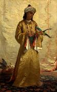 Henriette Ronner A Moorish Girl with Parakeet
